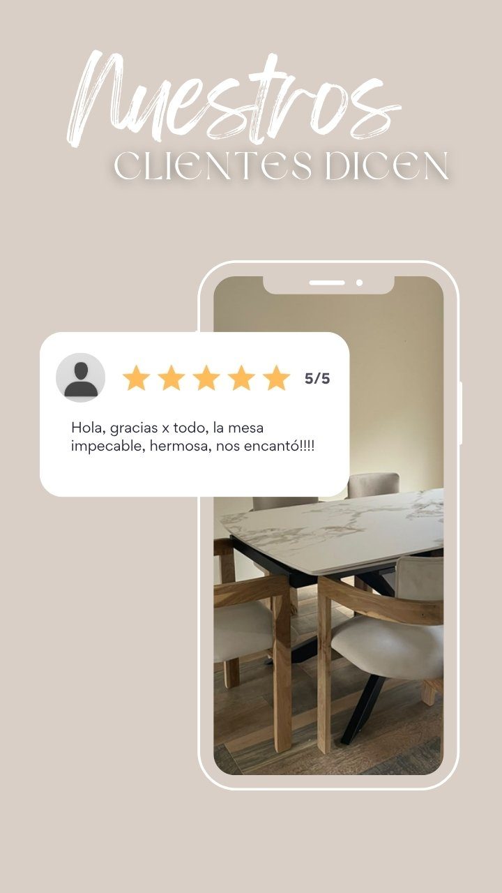 Reseña de un cliente con la foto de su mesa