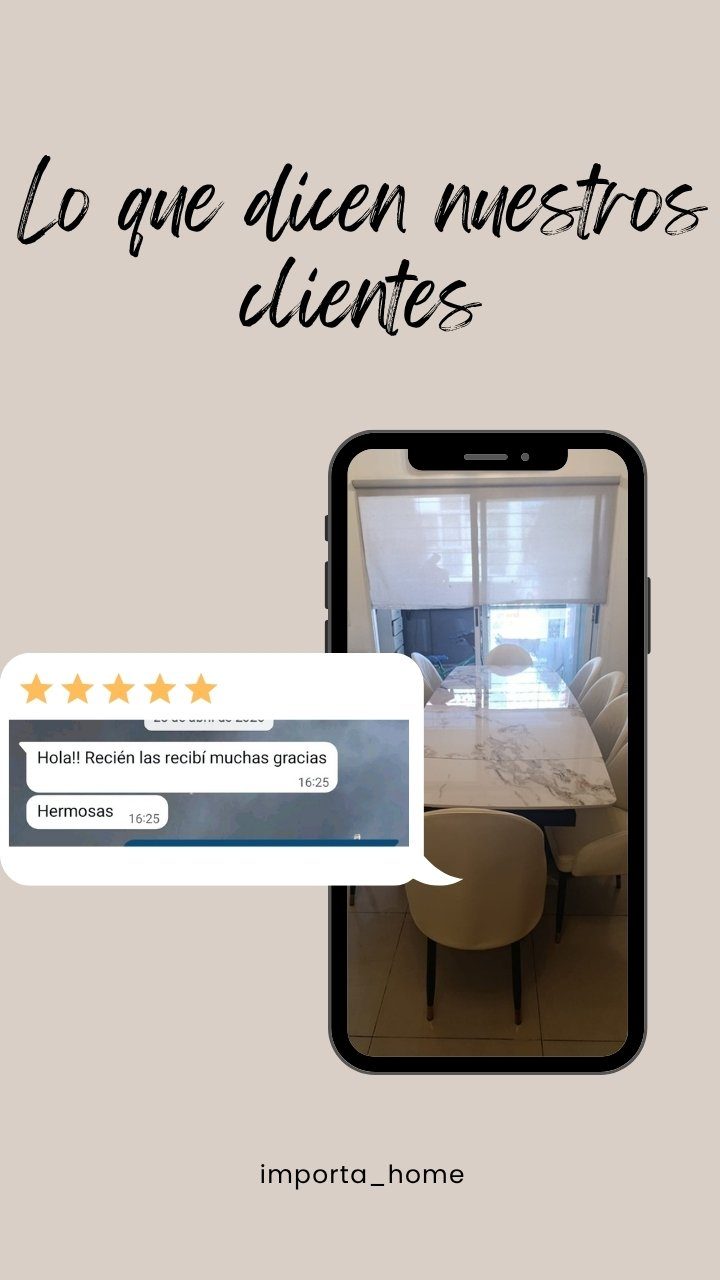 Reseña de una clienta con la foto de su comedor